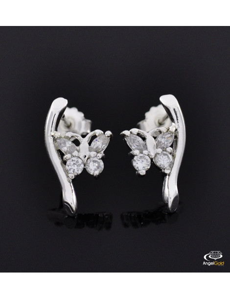 SREBRNY KOMPLET MOTYLKI Z CYRKONIAMI PR. 925