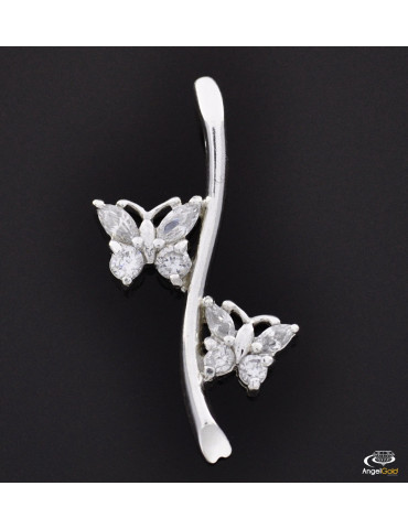 SREBRNY KOMPLET MOTYLKI Z CYRKONIAMI PR. 925