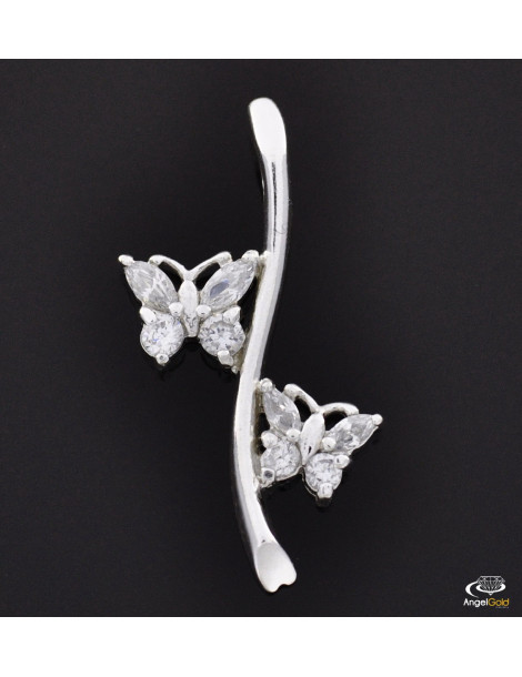 SREBRNY KOMPLET MOTYLKI Z CYRKONIAMI PR. 925