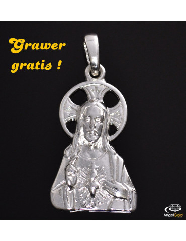 SREBRNY MEDALIK JEZUS CHRYSTUS PR. 925 + GRAWER GRATIS!