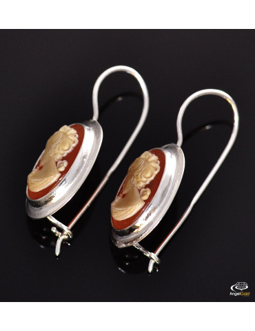 SREBRNY KOMPLET KAMEA Z DAMĄ PR. 925