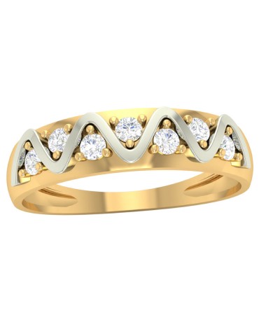 ZŁOTY PIERŚCIONEK FALA Z...