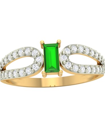 ZŁOTY PIERŚCIONEK Z ZIELONĄ...