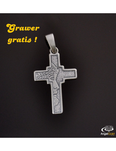 SREBRNY KRZYŻYK Z GŁOWĄ JEZUSA CHRYSTUSA PR. 925 + GRAWER GRATIS!