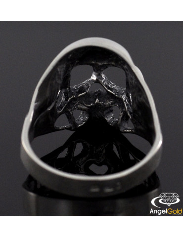 SREBRNY PIERŚCIEŃ Z CZASZKĄ PRÓBA 925