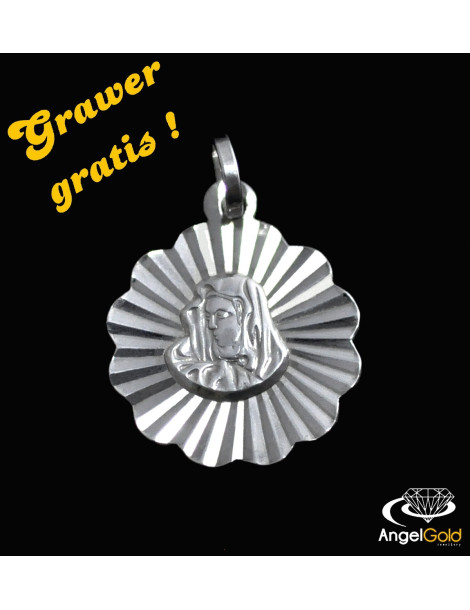 SREBRNY MEDALIK MATKA BOSKA DIAMENTOWANY PR. 925 + GRAWER GRATIS!