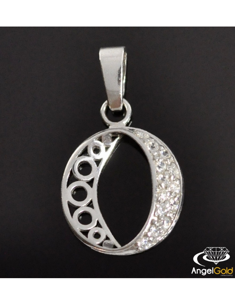 SREBRNY WISIOREK KÓŁKO Z CYRKONIAMI PR. 925