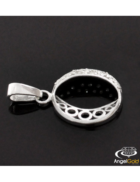 SREBRNY WISIOREK KÓŁKO Z CYRKONIAMI PR. 925