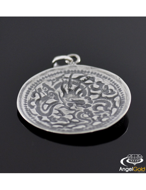 SREBRNY WISIOREK CHIŃSKI GŁOWA GORGONA PR. 925
