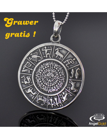 SREBRNY WISIOREK KALENDARZ AZTEKÓW PR. 925 + GRAWER GRATIS!