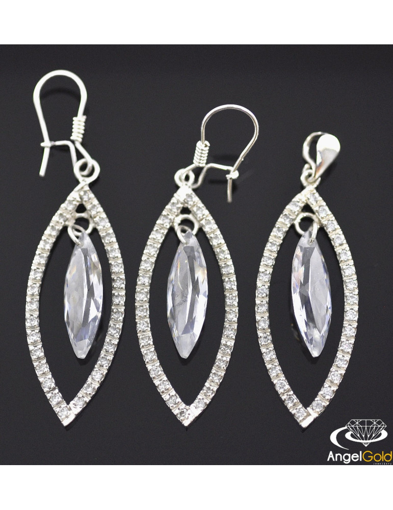 SREBRNY KOMPLET Z KRYSZTAŁAMI SWAROVSKIEGO PR. 925