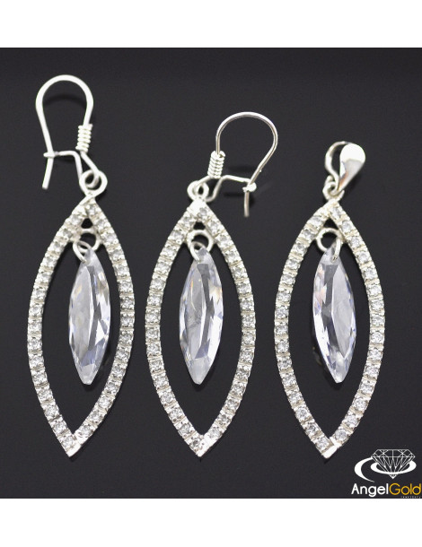 SREBRNY KOMPLET Z KRYSZTAŁAMI SWAROVSKIEGO PR. 925