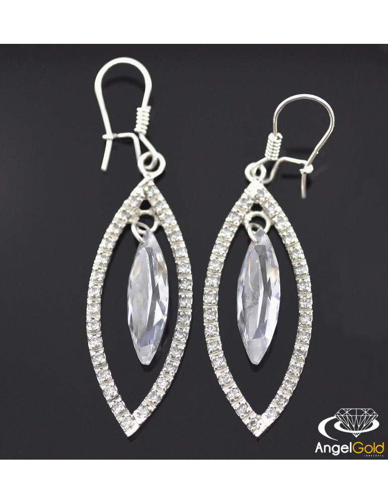 SREBRNE KOLCZYKI NA BIGLU Z CYRKONIAMI PR. 925