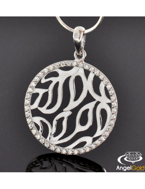 SREBRNY WISIOREK AŻUROWE KÓŁKO Z CYRKONIAMI PR. 925