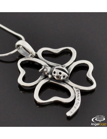 SREBRNY WISIOREK KONICZYNKA Z BIEDRONKĄ PR. 925