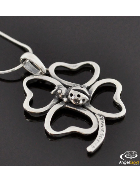 SREBRNY WISIOREK KONICZYNKA Z BIEDRONKĄ PR. 925