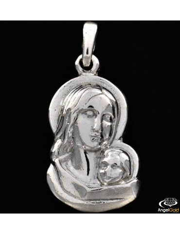 SREBRNY MEDALIK MATKA BOSKA Z DZIECIĄTKIEM PR. 925