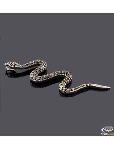 SREBRNY WISIOREK ŻMIJA Z MARKAZYTAMI PR. 925 WĄŻ