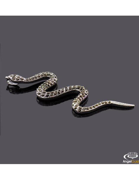 SREBRNY WISIOREK ŻMIJA Z MARKAZYTAMI PR. 925 WĄŻ