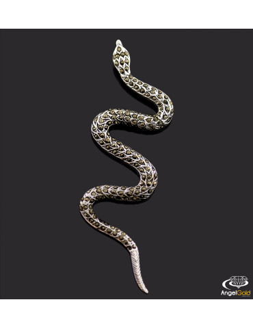 SREBRNY WISIOREK ŻMIJA Z MARKAZYTAMI PR. 925 WĄŻ