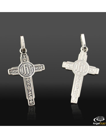 SREBRNY KRZYŻ Z CHRYSTOGRAMEM PR. 925