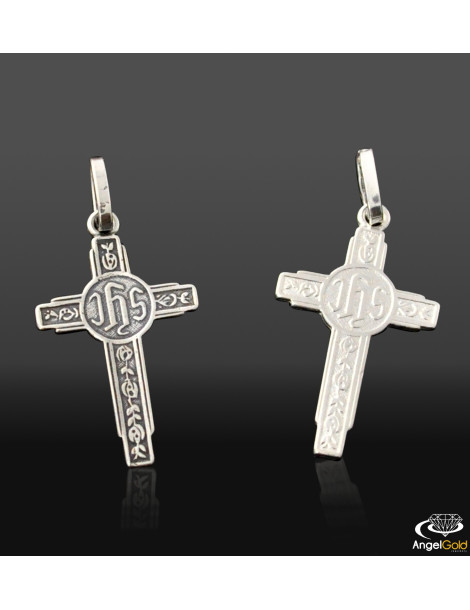 SREBRNY KRZYŻ Z CHRYSTOGRAMEM PR. 925