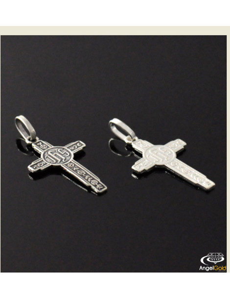 SREBRNY KRZYŻ Z CHRYSTOGRAMEM PR. 925