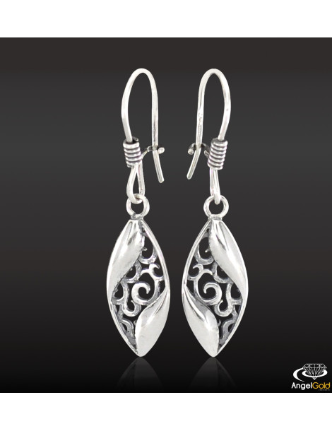 SREBRNE KOLCZYKI AŻUROWE NA BIGLU PR. 925