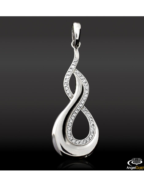 SREBRNY WISIOREK Z CYRKONIAMI RODOWANY PR. 925