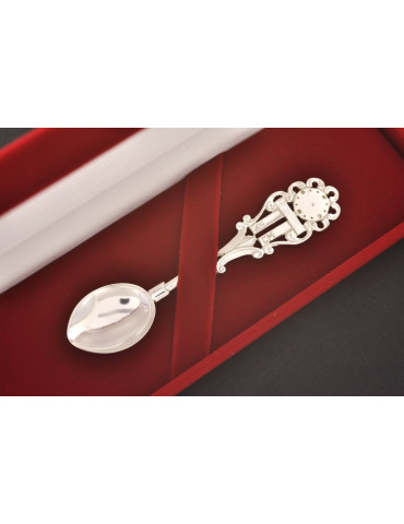 SREBRNA ŁYŻECZKA NA CHRZEST DZIECKA PR. 925 + GRAWER GRATIS!