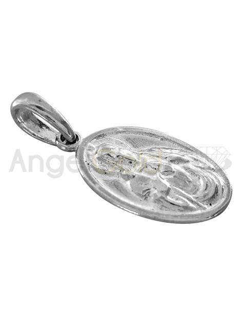 SREBRNY DWUSTRONNY MEDALIK SZKAPLERZ Z MATKĄ BOSKĄ I JEZUSEM PR. 925