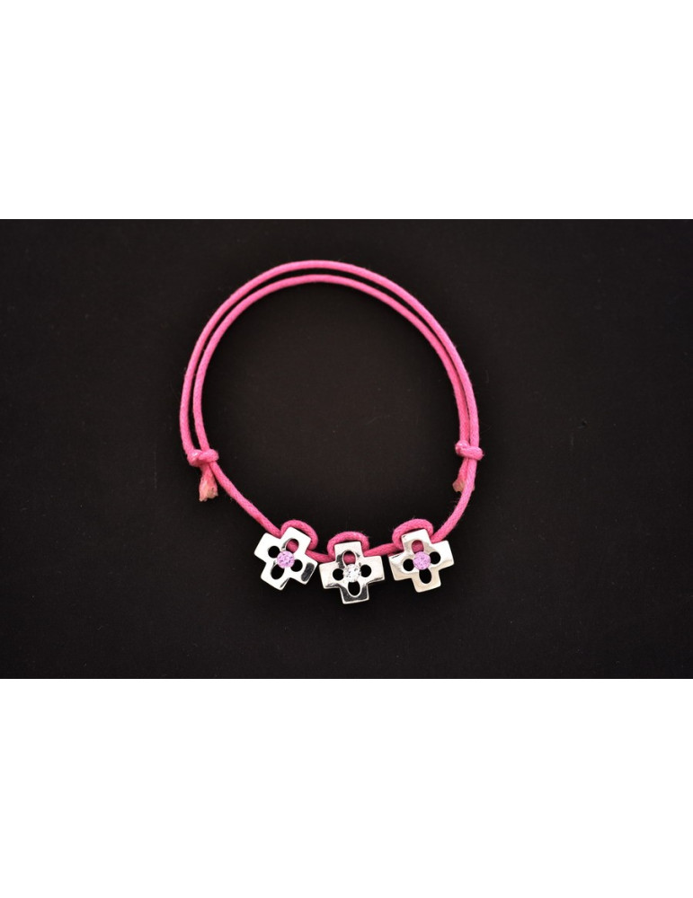 BRANSOLETKA Z SATYNOWEGO SZNUKA Z ZAWIESZKAMI ZE SREBRA PRÓBY 925